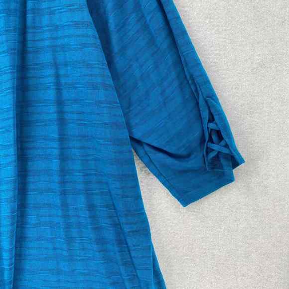 Catherines Cardigan Sweater Womens 3X‎ Blue 3/4 Sleeve Lightweight Open Cover Up - Picture 5 of 11